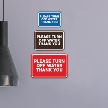 Signs ByLITA Classic Framed Please Turn Off Water Thank You Door or Wall Sign | Eco-Friendly Home Signs